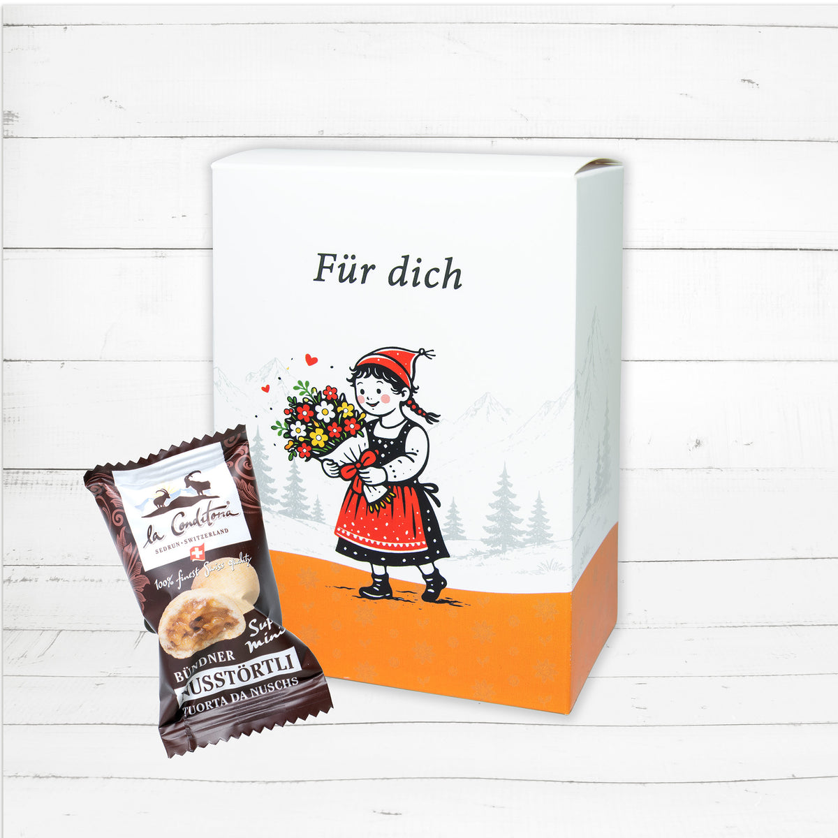 Alpenherz «Für Dich» Super Mini Bündner Nusstörtli, 150g