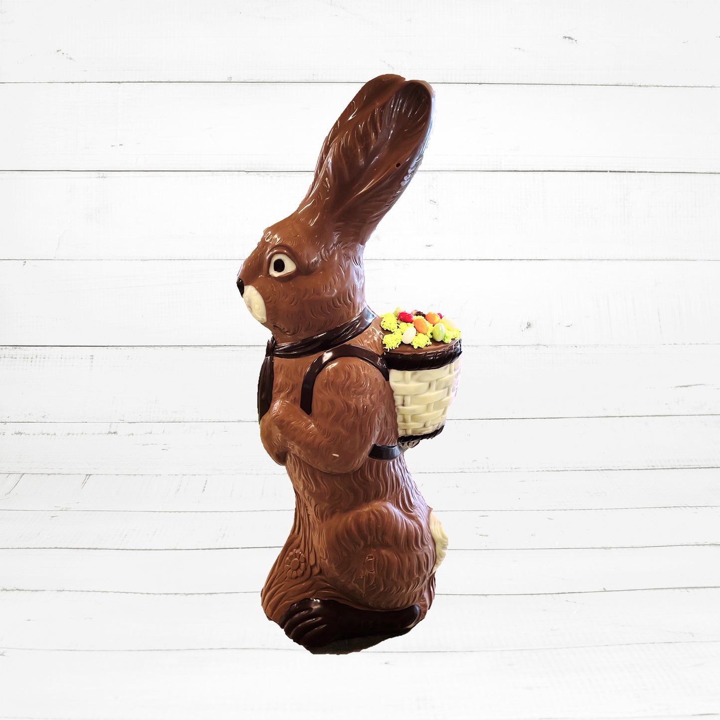 Traditioneller Osterhase mit Korb, 1500g / 62 cm