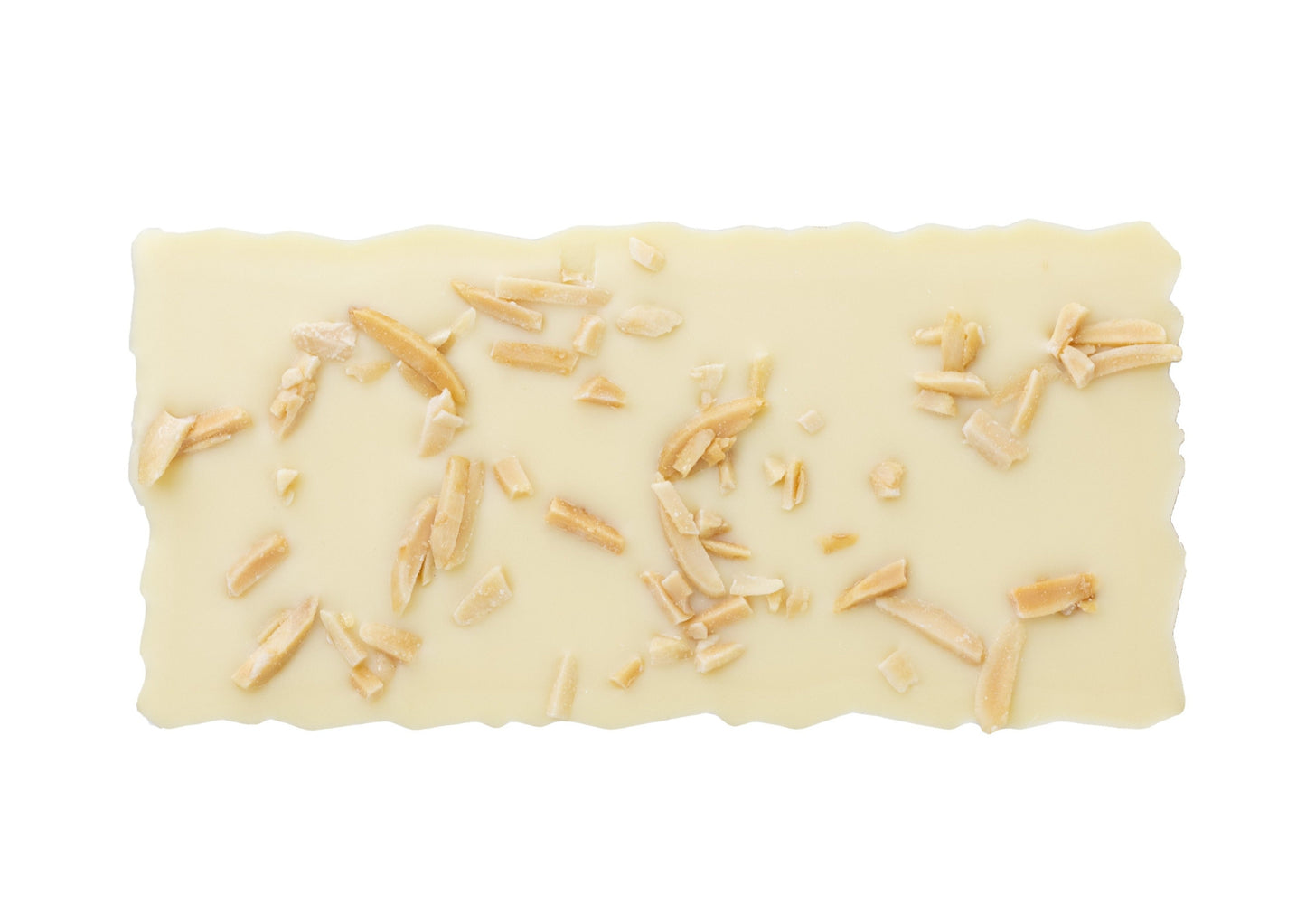 Weisse Bruchschokolade mit karamellisierte Mandelstäbchen, 100g