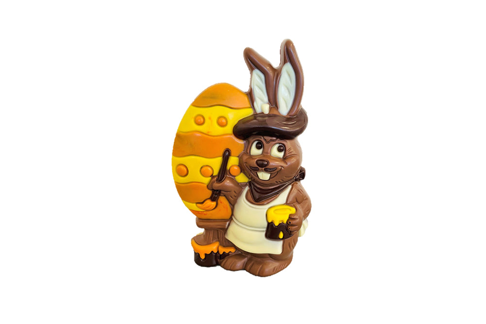 Osterhase Maler "Erika" mit großem Ei