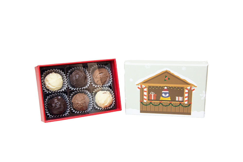 Winterschachtel mit 6 Truffes assortiert