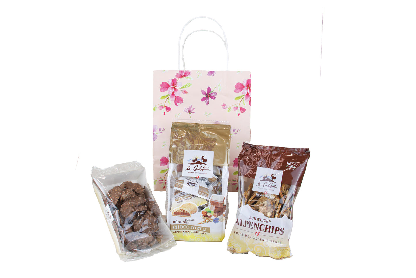 Rosa-Geschenktasche mit Spezialitäten
