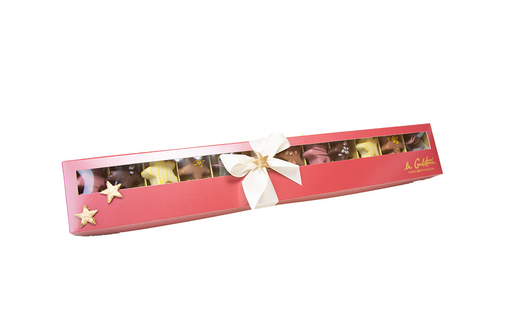 Schachteln mit 24 Sternenpralinen assortiert