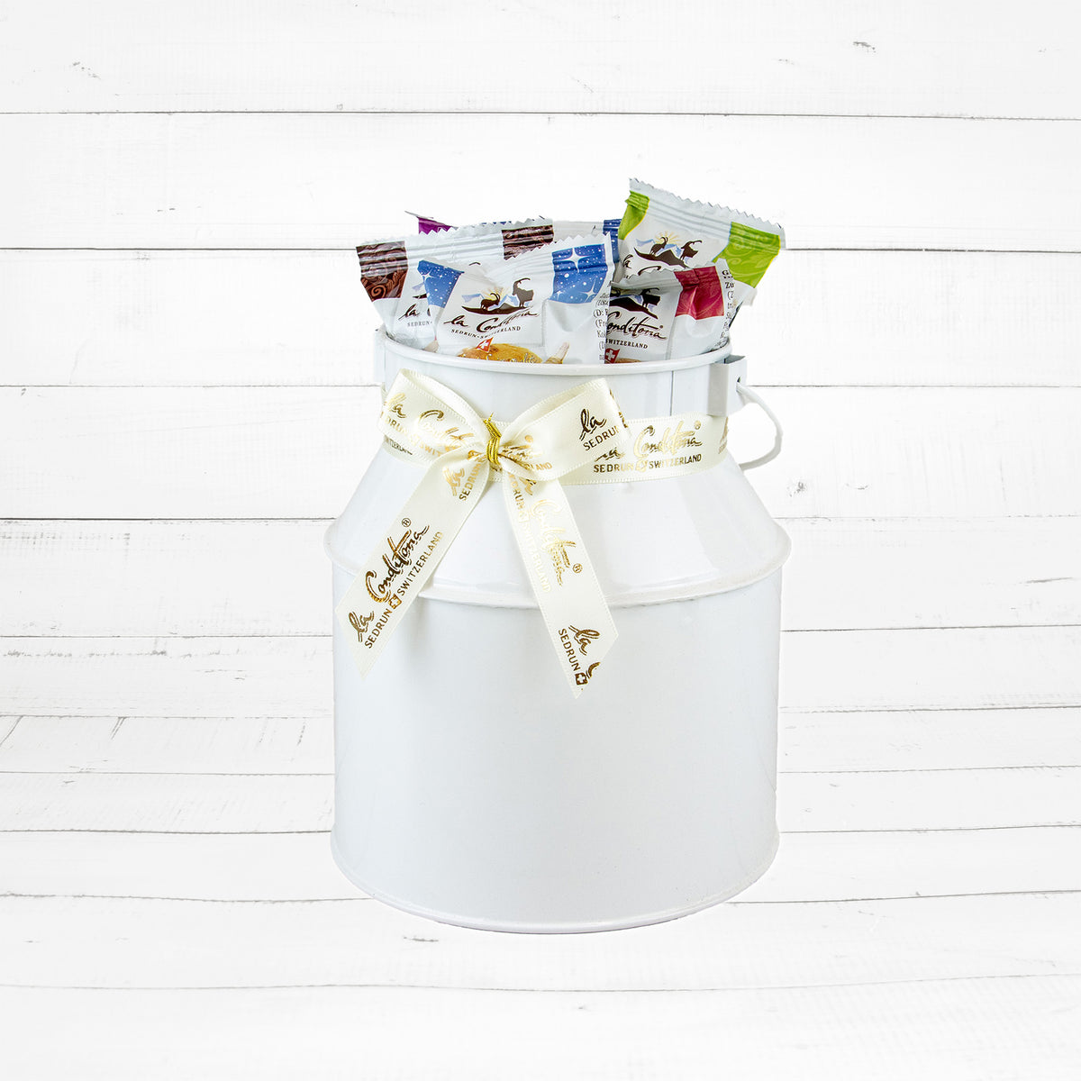 Milchkanne mit MINI Bündner Törtli assortiert, 114g