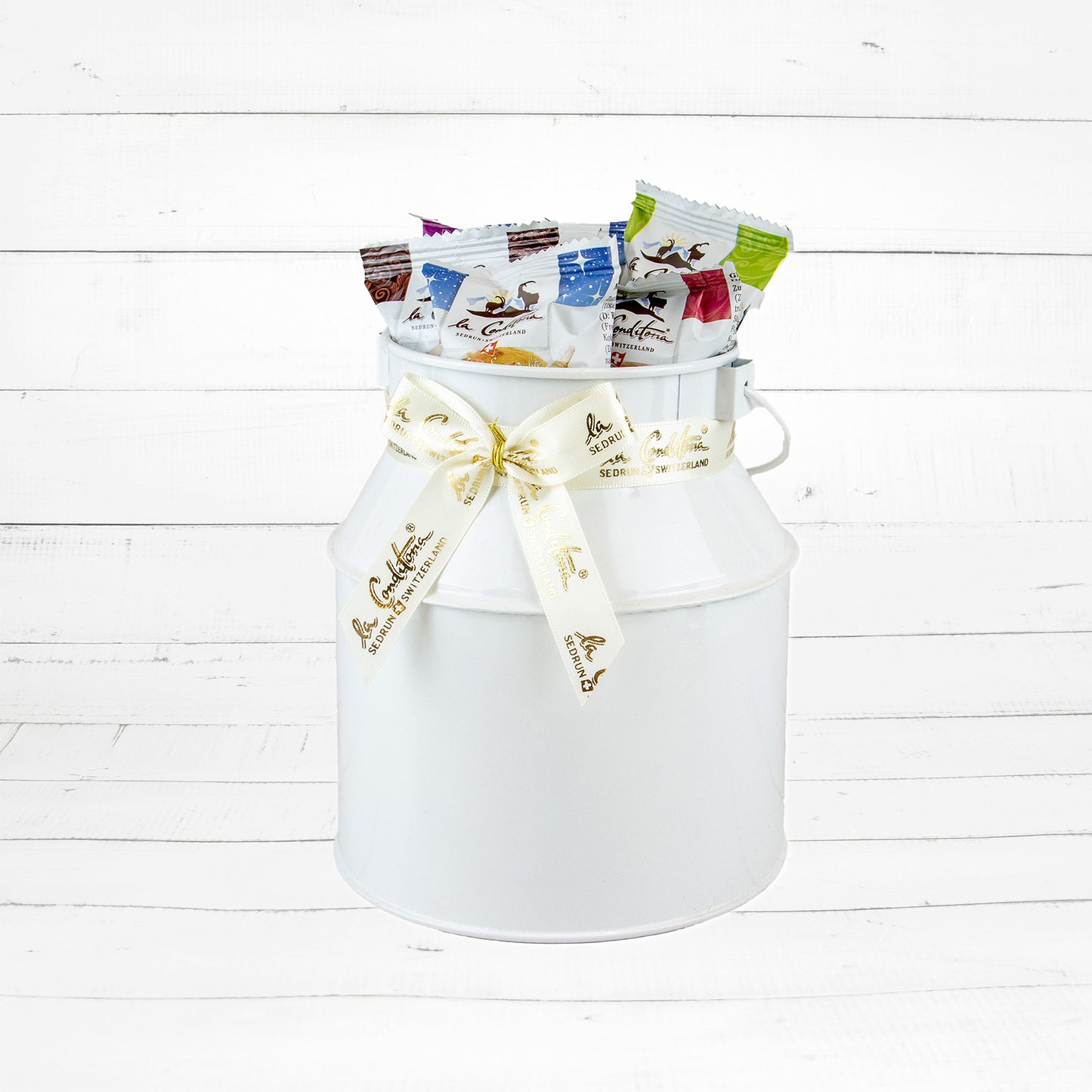 Milchkanne mit MINI Bündner Törtli assortiert, 114g