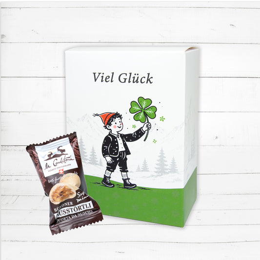 Alpenherz «Viel Glück» Super Mini Bündner Nusstörtli, 150g