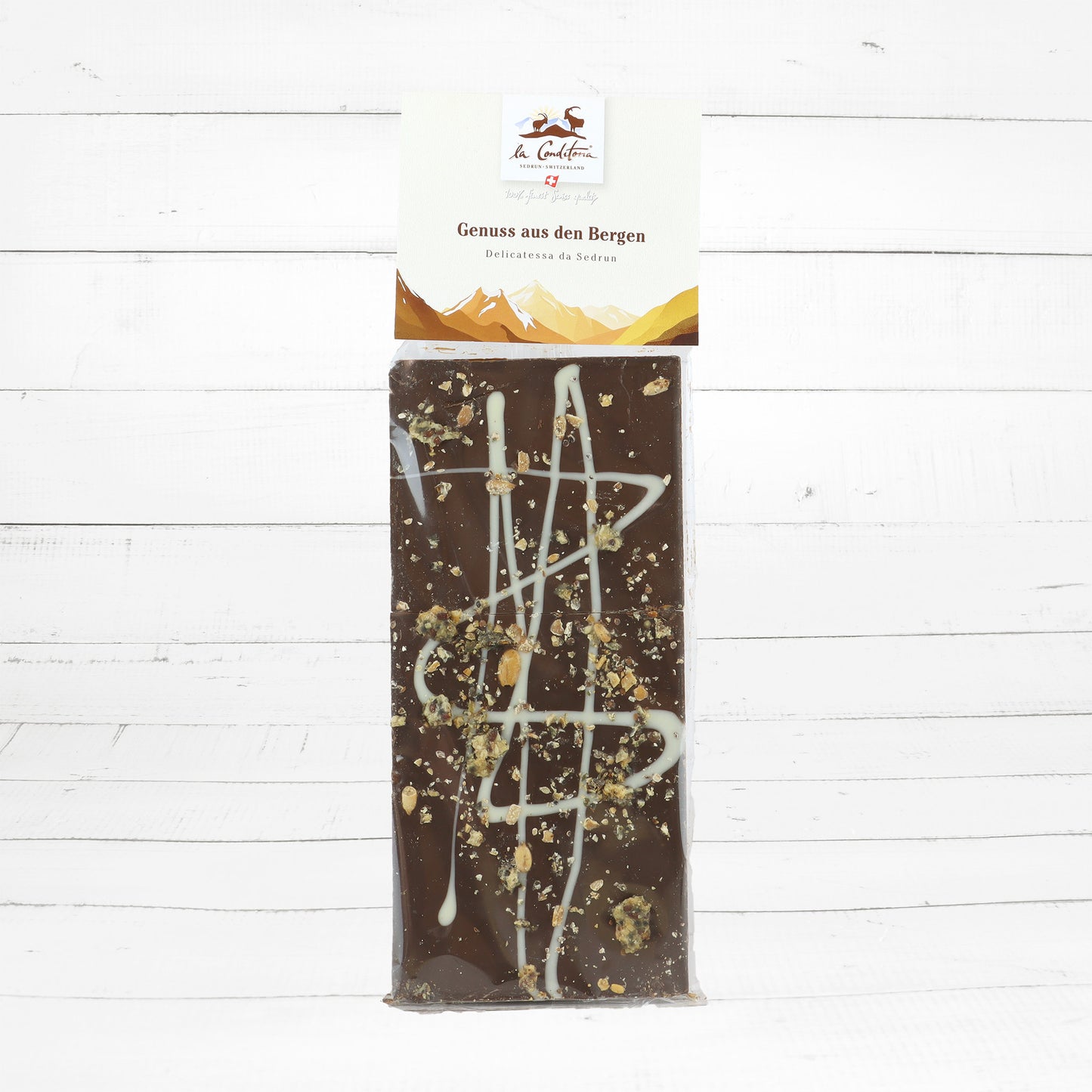 Dunkle Schokoladentafel mit Knäckebrot 100g